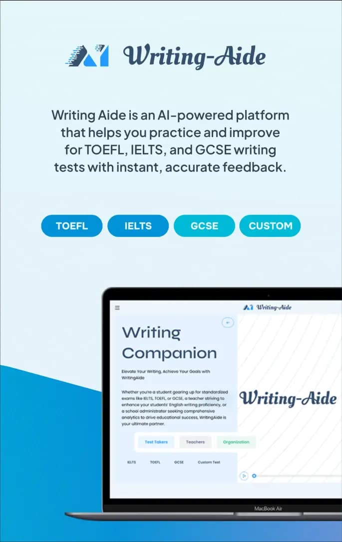 Writing Aide Mobile Application Interface